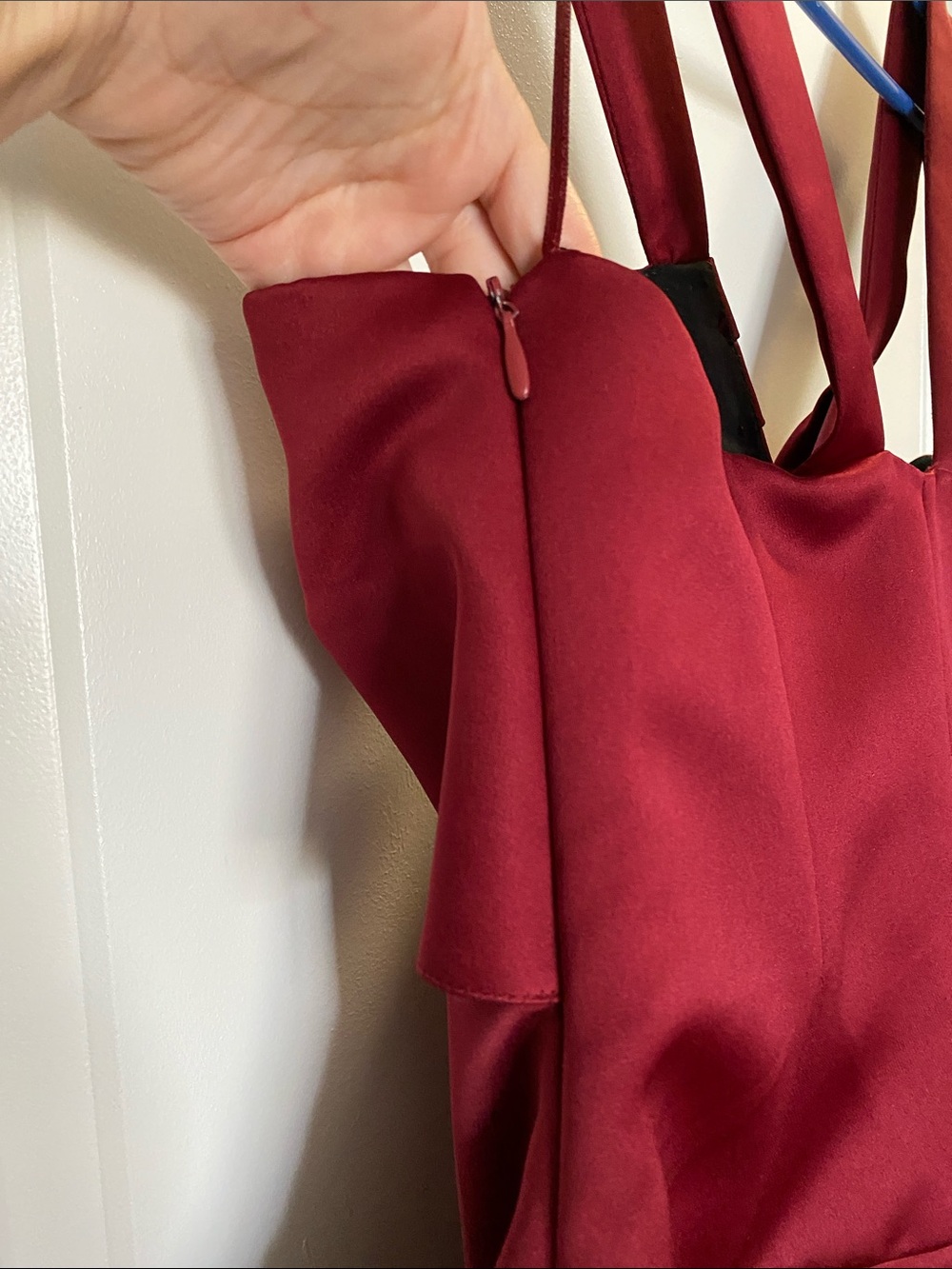 Zara Wine Sleeveless V-Neck Mini Dress with Side Tie - Picture 5 of 5